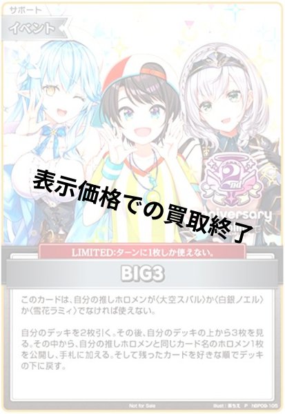 画像1: BIG3(P)(hBP09-105)【2nd Anniversary】 (1)