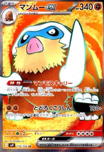画像1: マンムーex(116/100 SR) (1)